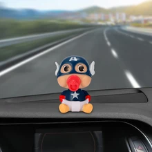 Автомобиль ребенок ниппельная кукла орнамент Милая модель игрушки для Капитана Америка качающаяся голова фигурка автомобиля украшение интерьера