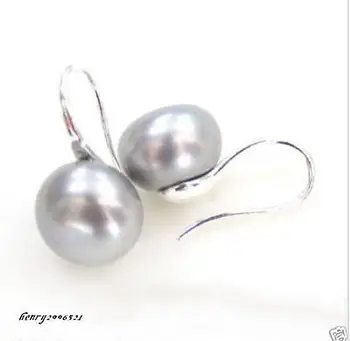 

genuine 11-12 mm saltwater white pearl earring 925 sterling silver earring >free shipping