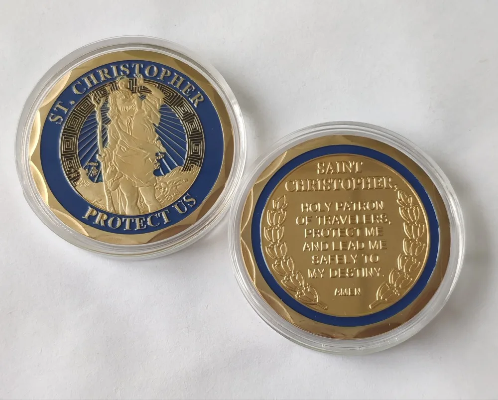 

St. Christopher Protect Us Saint Christopher Non-currency Coins Commemorative Challenge Coin, free shipping