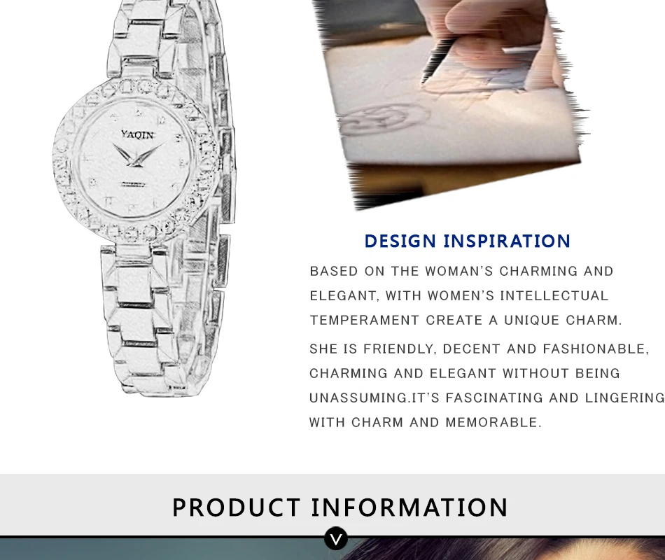 YAQIN женские элегантные модные часы-браслет Кварцевые часы Топ люксовый бренд Relogio Feminino женские водостойкие часы-браслет с бриллиантами
