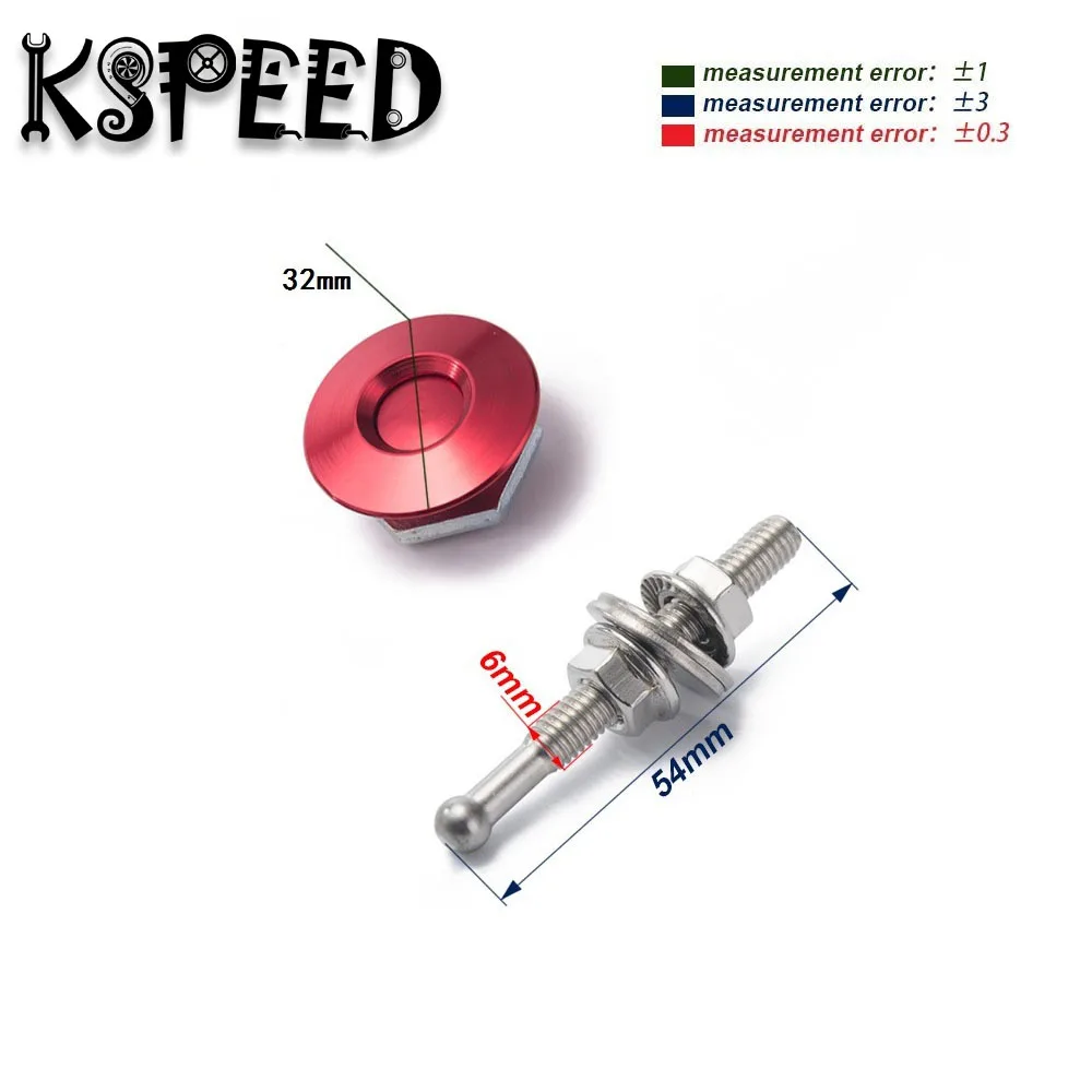 

Aluminum Push Button Racing Quick Release Kit Car Hood Pin 6 Colors