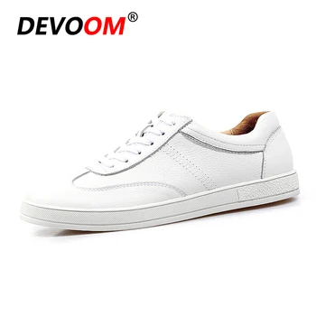 

2018 New Fashion All Seasons Spring Men's Leather Casual Shoes Moccasins Genuine Leather White Shoes Man Boat Shoes Plus Size 45