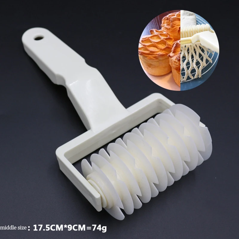 1PCS Plastic Pull Net Pizza Knife Wheel Pasta Lattice Roller Cutter Dough Biscuit Pie Kitchen Baking Tool Cutter Accessories