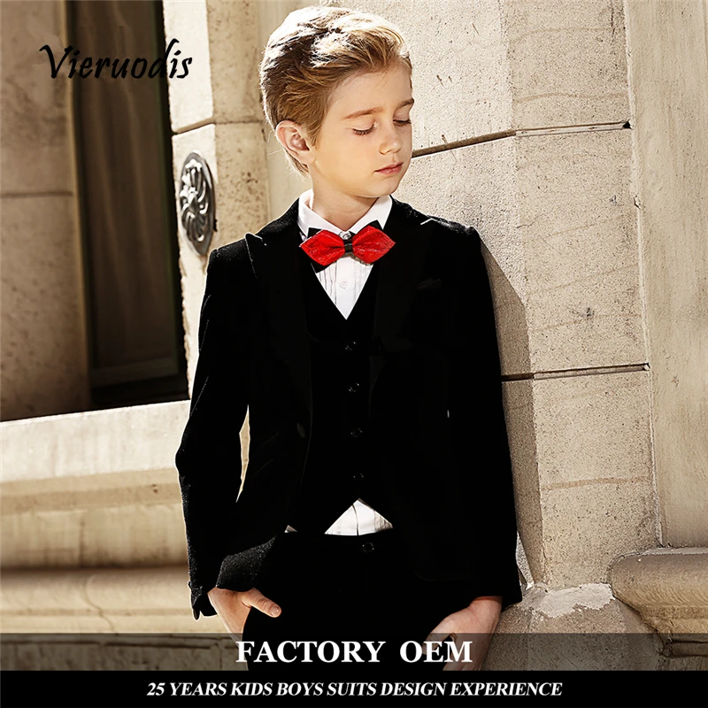 

Black velvetee Suit Boys Suit Groom Party Suits Birthday Party Suits 3