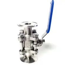 DN65 x 2," Tri Зажим из 3 предметов шаровой запорный клапан SUS 304 Нержавеющая сталь Промышленная