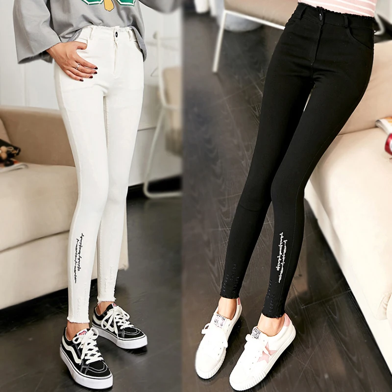 

Fat female 2019 new modis Plus size women's high waist pencil pants 200 pounds fat sister feet feet pants wearing leggings women