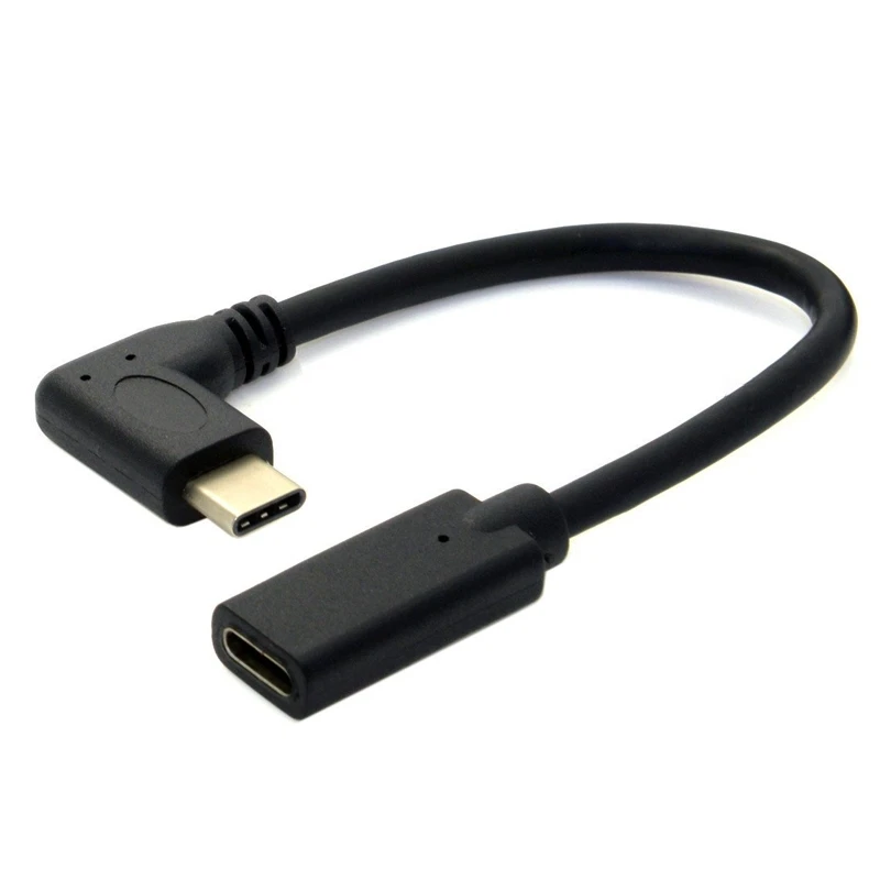 

Type C USB 3.1 Female to Type C Male Plug 90 degree Right Angle Male to Female Extension Connector Adapter Cable