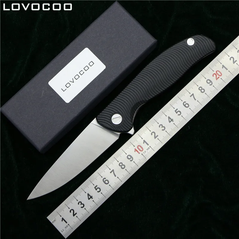 Online LOVOCOO F3 Flipper cuchillo plegable D2 hoja de acero de nylon manija de fibra de vidrio al aire libre camping caza cuchillo de supervivencia de bolsillo herramientas EDC