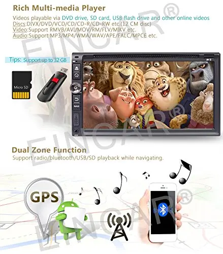 Android 6.0 GPS dvd плеер автомобиля двойной din 6.95 ''в тире Радио приемник Поддержка Wi Fi