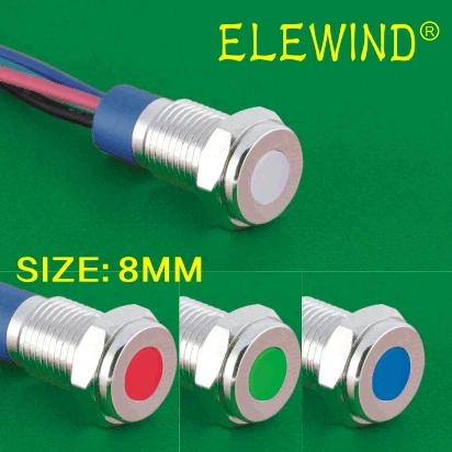 ELEWIND 8 мм металлический IP67 герметичный RGB светодиодный индикатор/Пилотная лампа