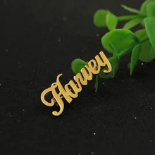 Custom Name Golden Brooch Personalized Nameplate Brooch Engraved For Women Jewelry Christmas Gift