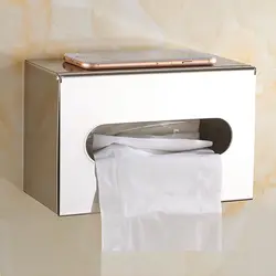 Бесплатная удар 304 нержавеющая сталь ванная комната tissue box туалетную бумагу лоток бытовой туалетной бумаги стене висит лоток wx8141430
