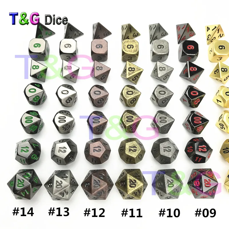 T & G Hot Game Winner Набор металлических игральных костей X железные коробки в D4 D20 для