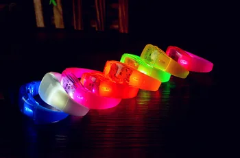 

100pcs Sound/Vibration/Button Control Led Glow Bracelet Luminous Bangle Wristband Club Party Bar Cheer Props wen6366