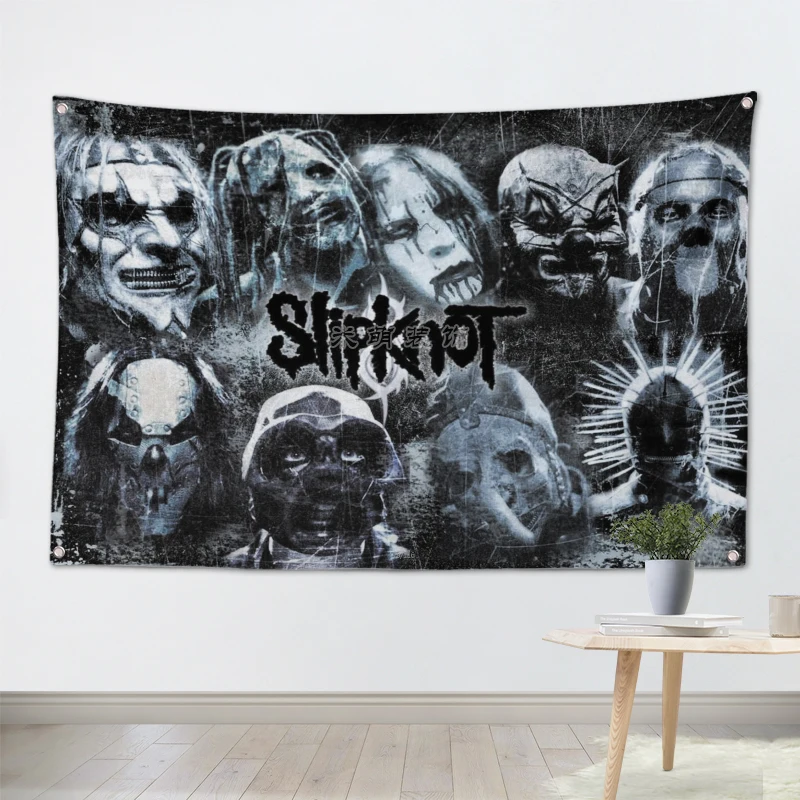 SLIPKNOT Rock Band Hanging Art Waterproof Cloth Polyester Fabric 56X36