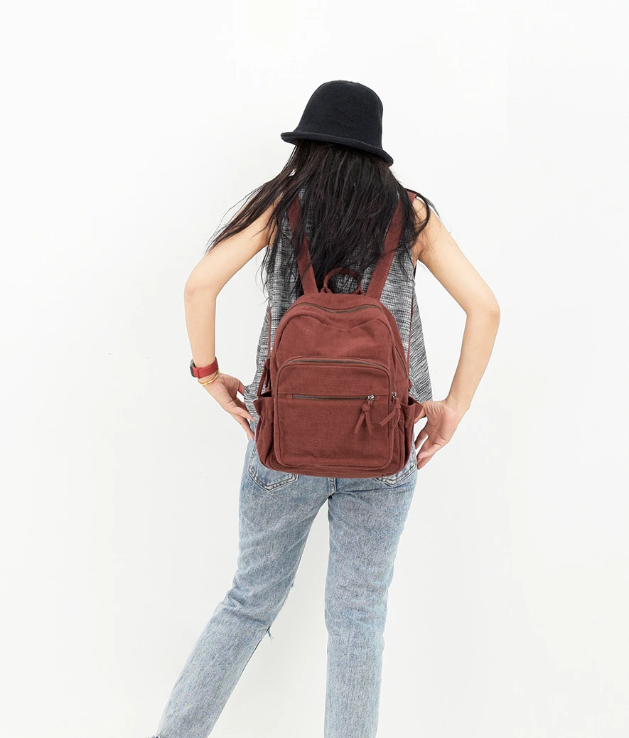 Повседневный хлопковый рюкзак женская тканевая школьная сумка высокого качества для подростка женский простой дизайн богемный бохо шик Повседневный Рюкзак