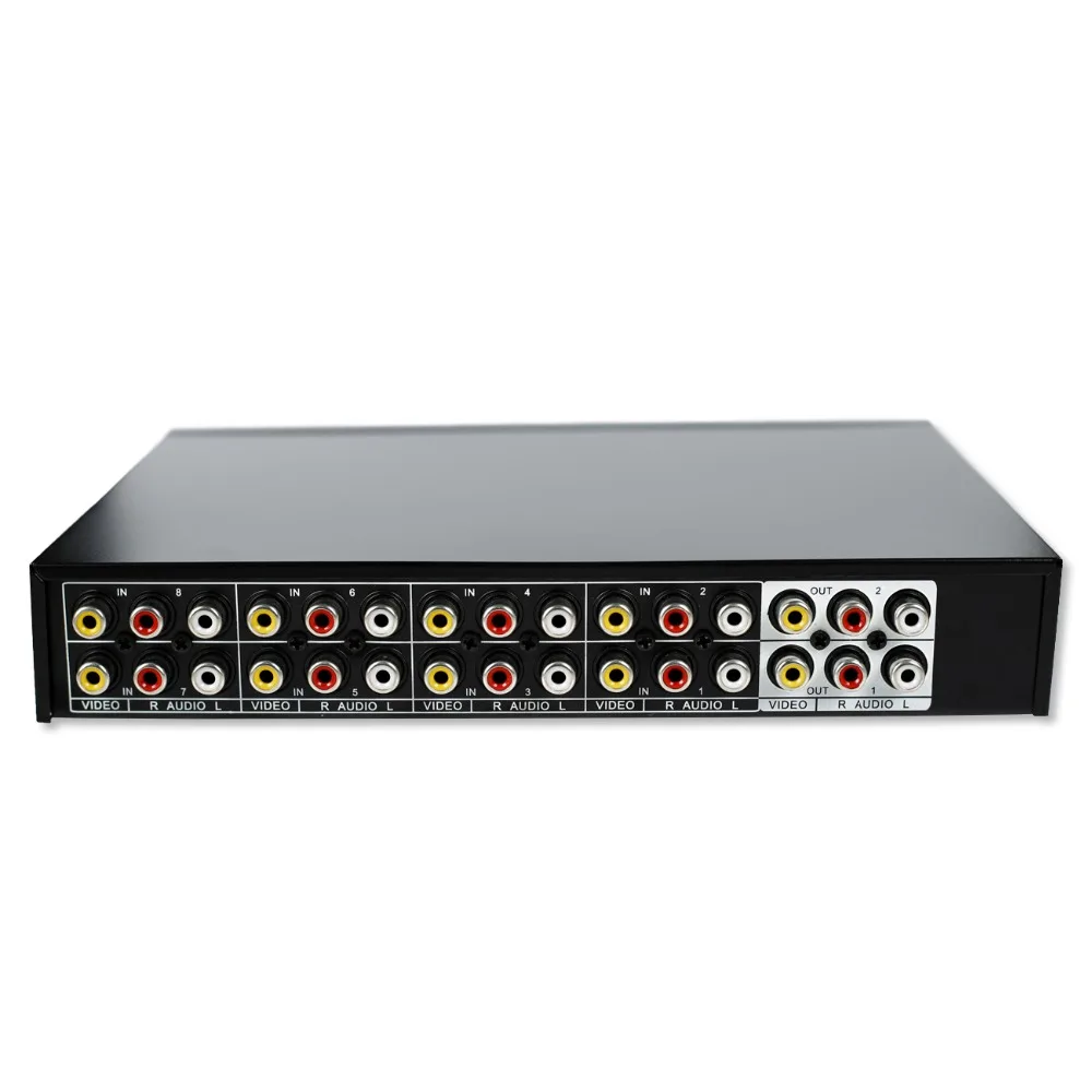 8 Ports 2output Composite 3 RCA Video Audio AV Switch Switcher Box Selector 8 In 1 Out 8x1 8in 2out 8x2 for HDTV LCD DVD 8 Ports 2output Composite 3 RCA Video Audio AV Switch Switcher Box Selector 8 In 1 Out 8x1 8in 2out 8x2 for HDTV LCD DVD