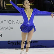 Пользовательские синий Фигурное катание Платья для женщин Кристалл бренд Vogue Катание на коньках конкуренции платье dr3274