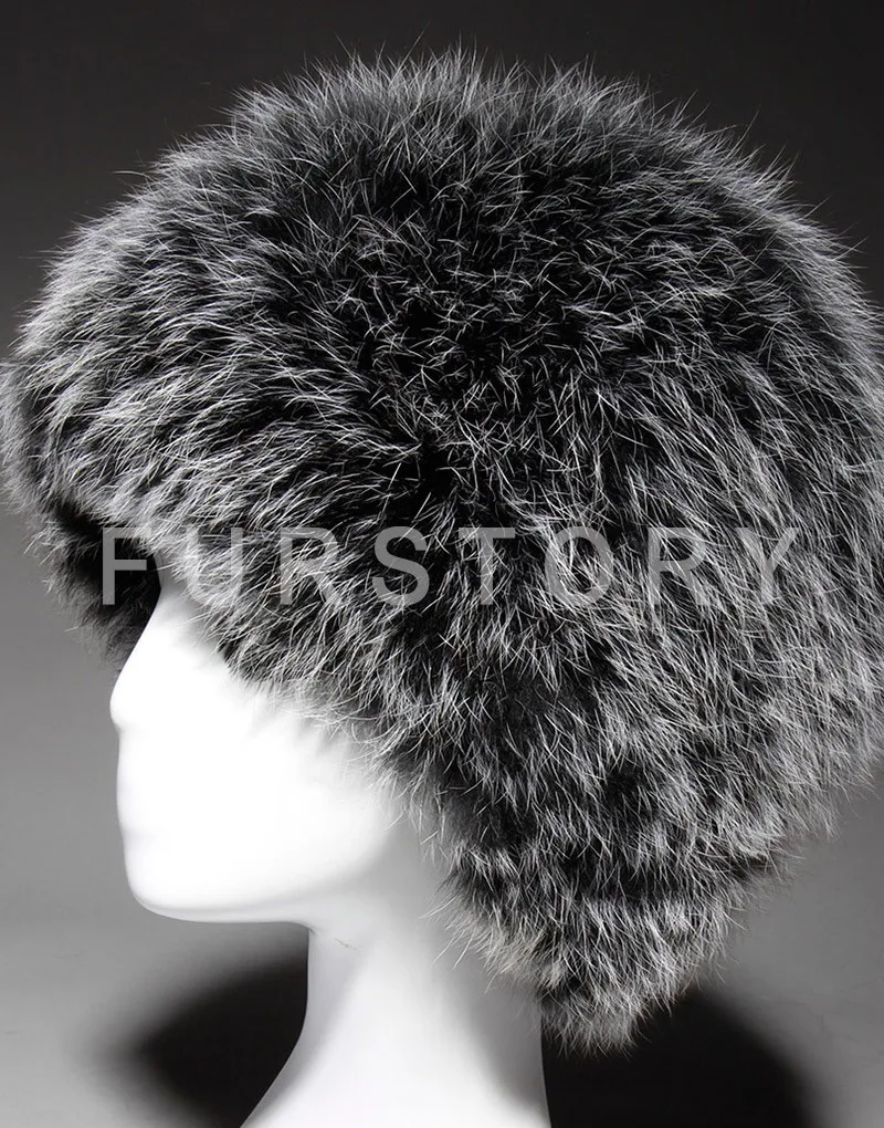 Fur Story 15663 зимняя женская шапка из натурального Лисьего меха натуральный цвет натуральный мех Женская шапка новое поступление