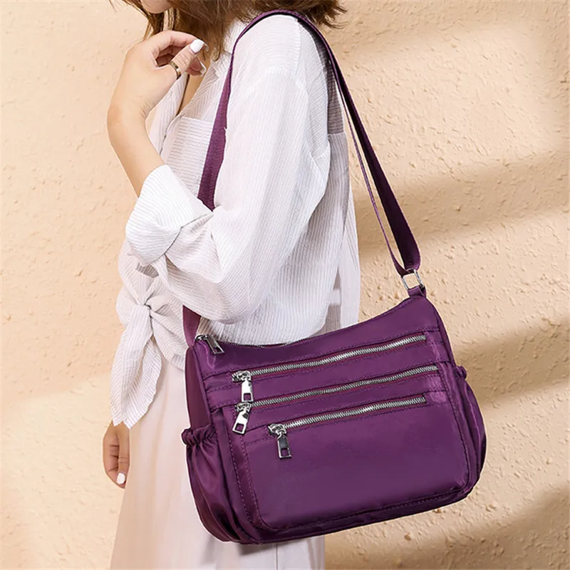 

Multifuncation Handbags Women Waterproof Nylon Casual Messenger Bags Large Capacity Crossbody Bags Zipper Travel Shoulder bags