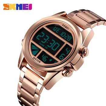 

Digital Watches Men Top Brand Led Full Steel Male Clock Men Military Wristwatch Mens Sports Watch Man reloj hombre 2019 SKMEI