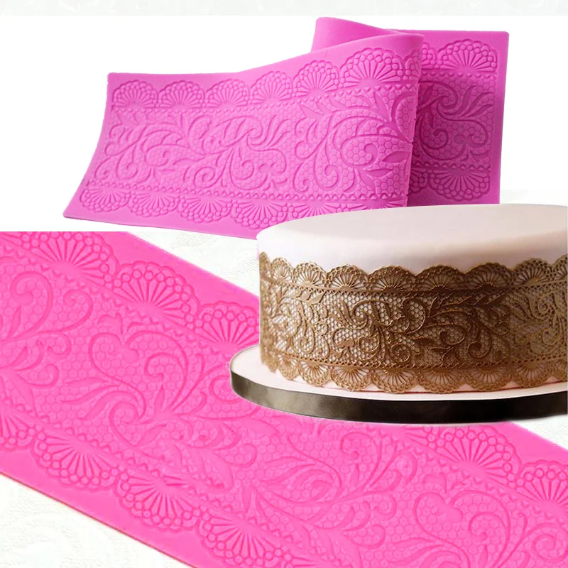 Silicone Mold Cake Lace Mats Mold Silicone Lace Mat Fondant Cake Decorating Tools Wedding Flower Embossing Mould Bakery