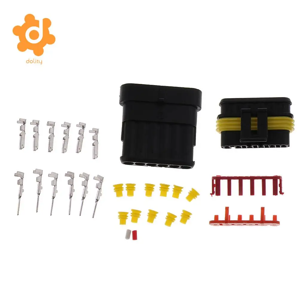 Baoblaze 1 Set 1/2/3/4/6 Pin HID Sealed Waterproof Quick Splice Electrical Wire Connector Plug