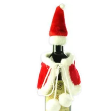 Рождественская бутылка вина набор Санта Клаус кнопка декоративная бутылка крышка одежда украшение кухни на год Рождество ужин вечеринка