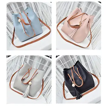 

2019 Simple fashion women's handbag solid color leather large capacity Korean version of the women's shopping travel handbag fem