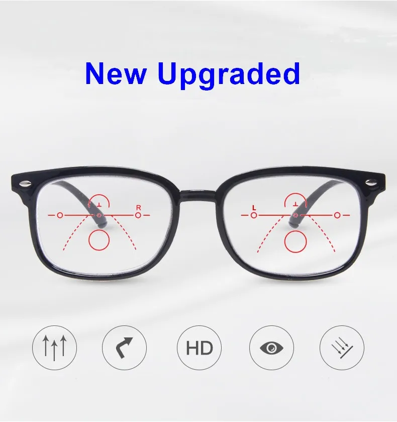 Jorkia прогрессивные очки для чтения Мультифокальные унисекс для мужчин и женщин модные дальнозоркость модные очки TR90 рамка