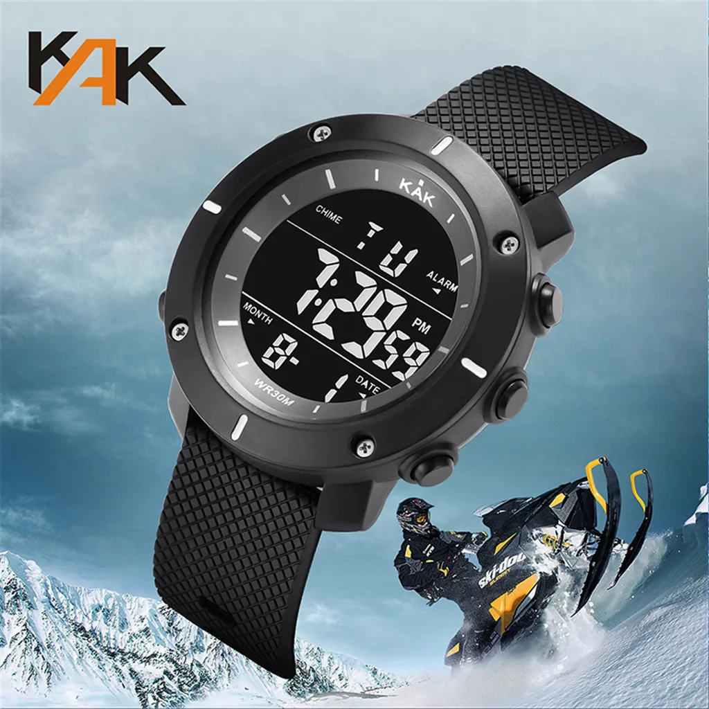 

Watches Men 30M Waterproof Electronic LED Digital Watch Men Outdoor Mens Sports Wrist Watches Stopwatch Relojes Hombre durableD4