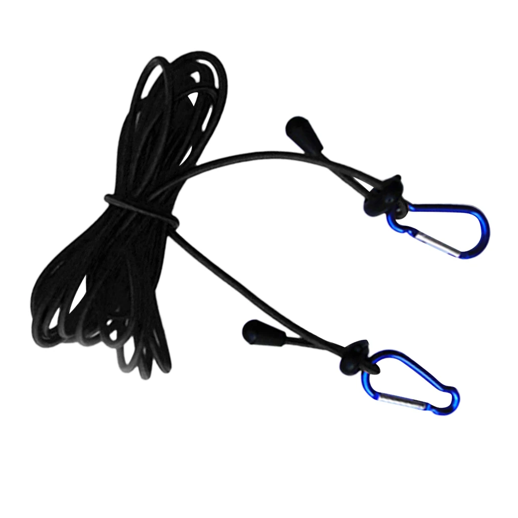 4mm 12' Kayak Canoe Tow Line Leash Lanyard with 2 Carabiner Clips for Camping Climbing Hiking Raftin Boating Surfing Accessory