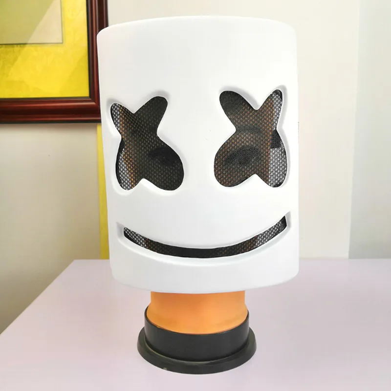 

DJs Marshmello Helmet Music Festival Marshmallow Head Mask Novelty Costume Party Rubber Pvc Mask White