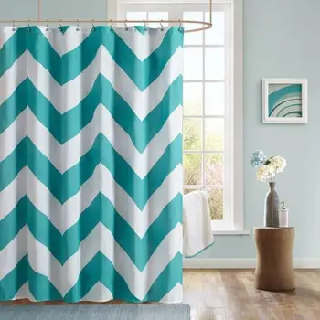 

Teal and White Shower Curtain Chevron New in Package