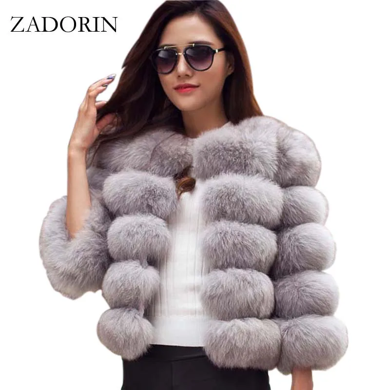 S-3XL abrigos de visón 2018 mujeres invierno nueva moda de piel sintética Rosa chaqueta elegante grueso abrigo de piel falsa chaqueta Chaquetas mujer - 1