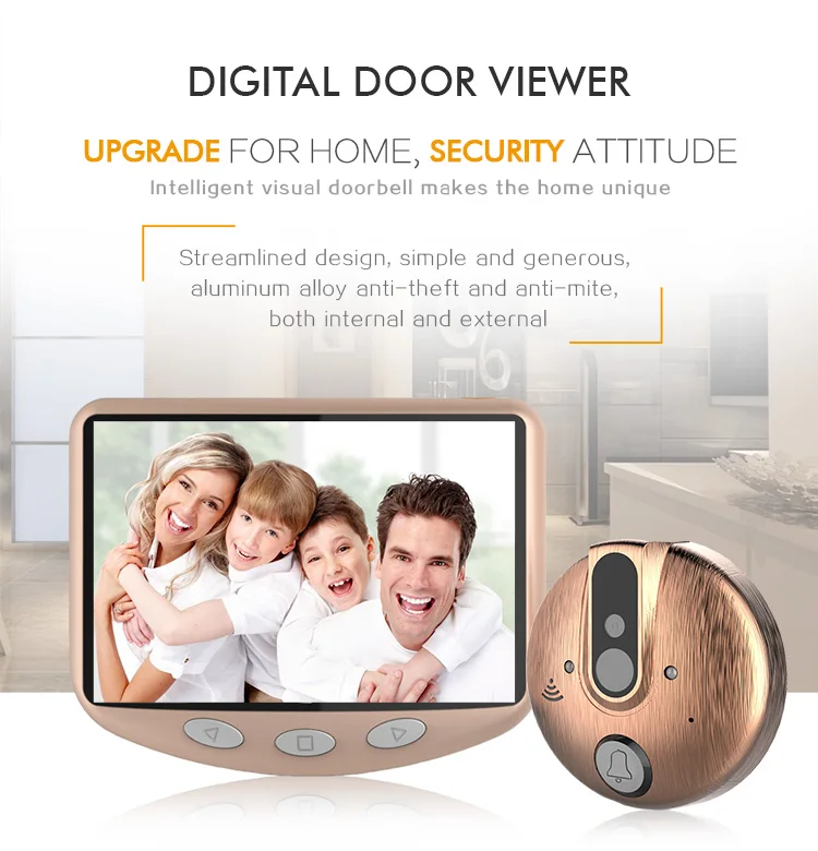 4.3 Inch HD Night Vision Peephole Viewer Wide Angle Video Door Phone | Безопасность и защита