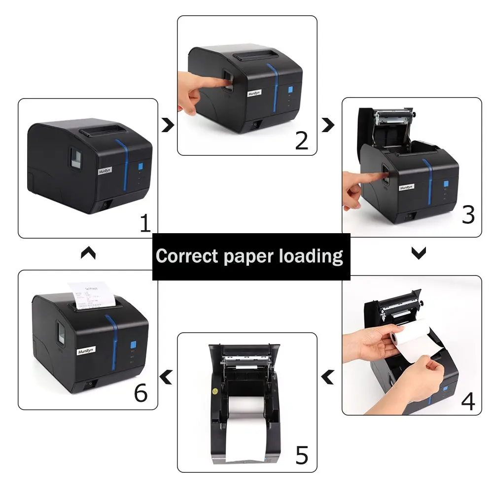 Issyzonep Thermal Receipt Printer 80mm Pos Printer 3 Inch Usb