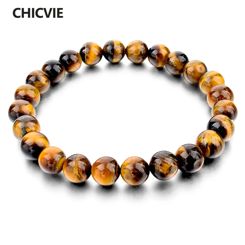 CHICVIE Tiger Eye Love Buddha font b Bracelets b font font b b font Bangles font