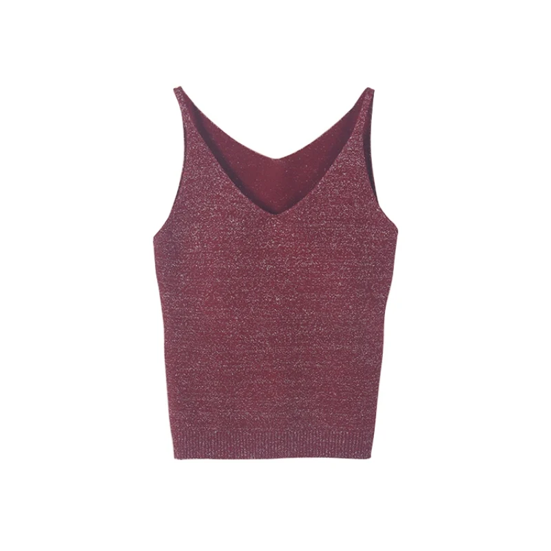 Sexy Women Fashion Knitting Vest Top Sleeveless V-Neck Blouse Casual Tank Tops Hot Sale Tops