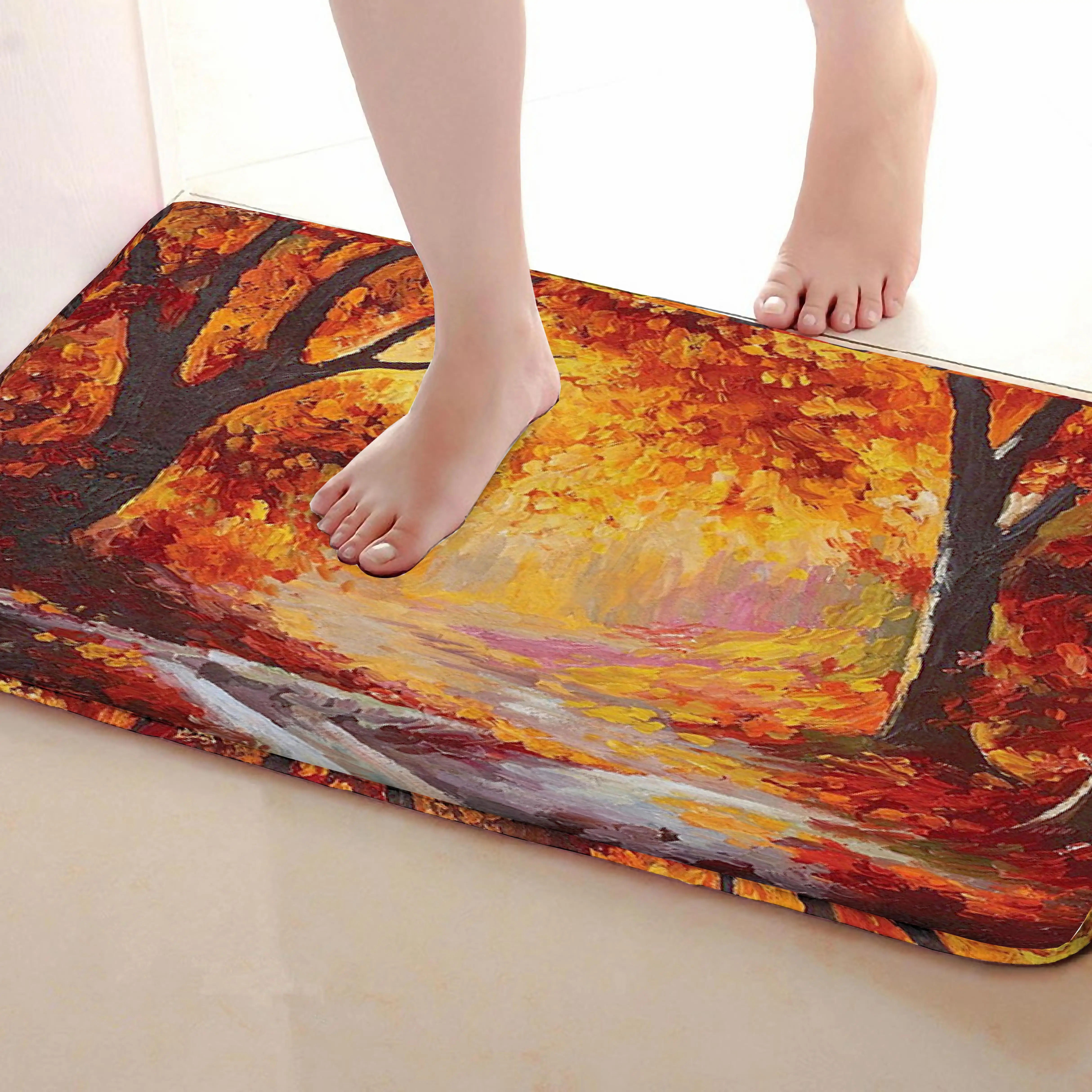 Осенние стильные коврики для улицы, забавные Противоскользящие коврики для ванной, дверные коврики, дверные коврики под входную дверь