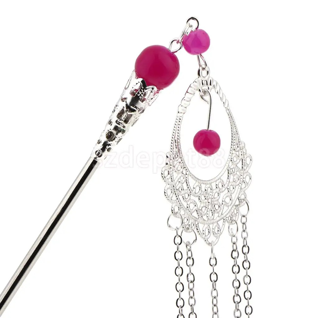 Vintage Chinese Traditional Tassel Hair Stick Shawl Pin Women Hair Accessory