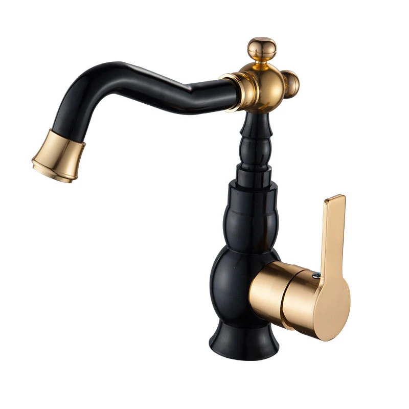 

Bathroom Faucet Luxury Space Aluminium Basin Faucet Wash Sink Tap Single Handle Hot and Cold Water Mixer Tap Kitchen Faucet Tool