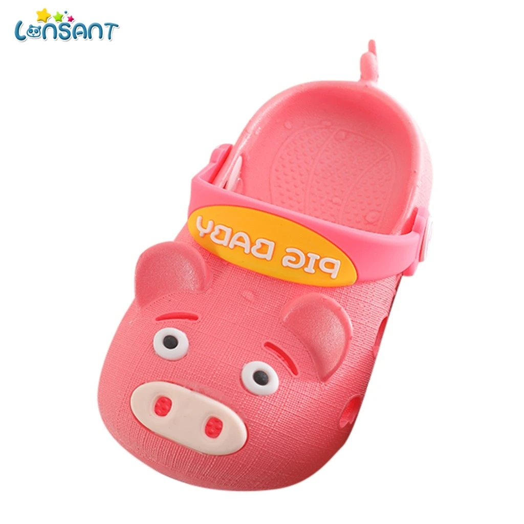 

LONSANT Baby Girl Boys Shoes Kids Summer Casual Cartoon Pig Beach Flat Princess Shoes Sandals Slippers For Toddler Kids' Shoes #