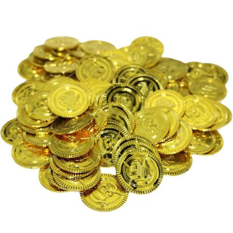 Tesoros Pirata monedas de oro y monedas de plástico de joyería pirata Diamante Gemas falso