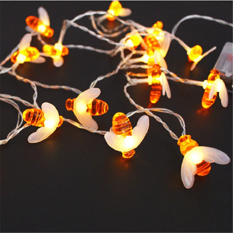 

Fairy LED Bee Battery Operate String Night Light Holiday Party Garden Outdoor Indoor 1/2/3m Lamp Child Baby Room Decor Garland
