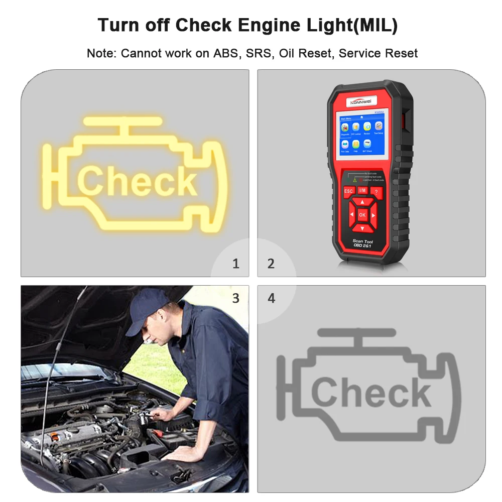 KONNWEI KW850 obd2 сканер Многоязычный Полный OBD 2 Функция Авто диагностический инструмент кВт 850 лучше, чем autel AL519 NX501 AD310