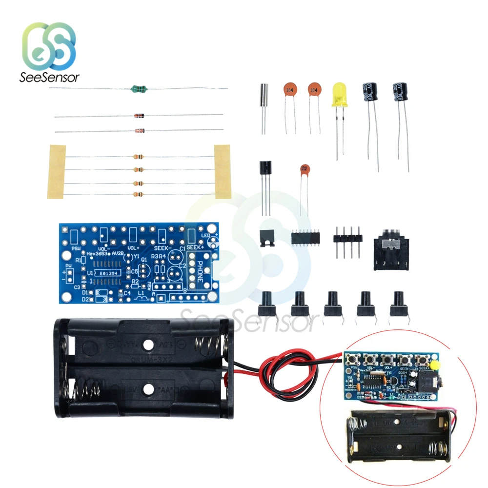 

Wireless Stereo FM Radio Receiver Module PCB FM DIY Electronic Kits 76MHz-108MHz DC 1.8V-3.6V DIY Kits