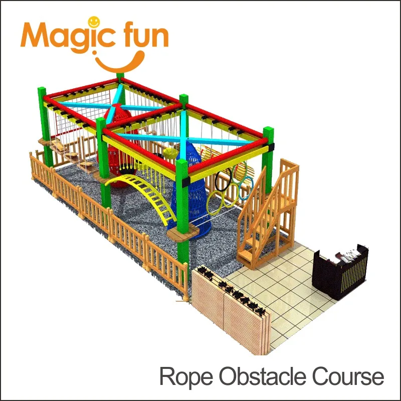 MAGIC FUN Children Indoor High Adventure Play Equipment Rope Course For