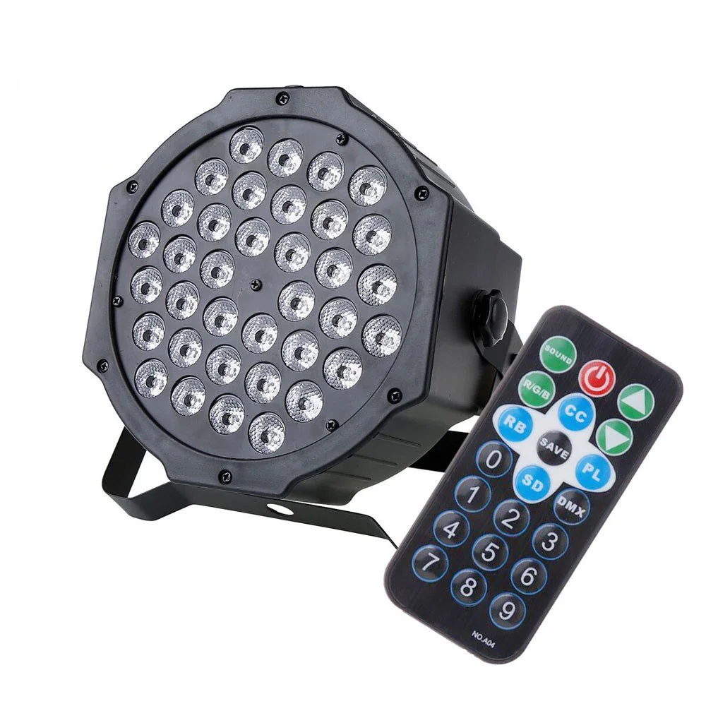 

LED Stage Light Par Lighting 80W 36 LEDs 3-in-1 RGB Light Auto Strobe Sound Control DMX-512 Remote Control Stage Light