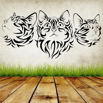 

Sticker Deco Animals Set of 3 Tribal Cats 40x80 cm Home Decor Mural Wall Decals Vinyl Decal